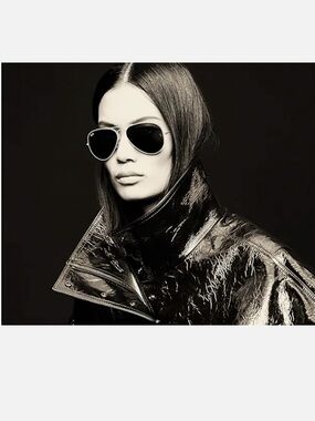 Ray-Ban Polarized Aviator Sunglasses in Black and Gold